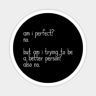 Am I Perfect? No. Funny Sarcastic Saying Meme Magnet